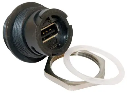 Produktfoto 1 von CONEC, Gerade 17 USB-Adapter Innen/Innen USB Typ A 1, Panel USB 2.0 IP67