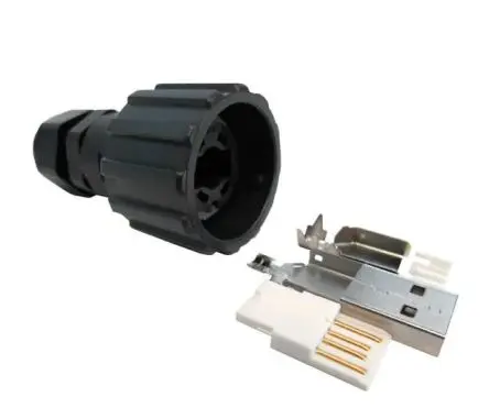 Produktfoto 1 von CONEC, Gerade 17 USB-Steckverbinder Stecker USB Typ A 1, Kabel USB 2.0 IP67