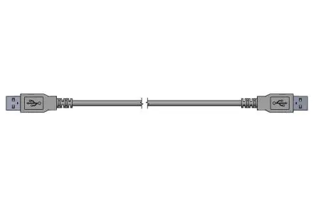 Produktfoto 1 von CONEC Stecker IC-Buchse USB-Kabel, USB Typ A Stecker / USB Typ A, 3 m USB 2.0 Schwarz
