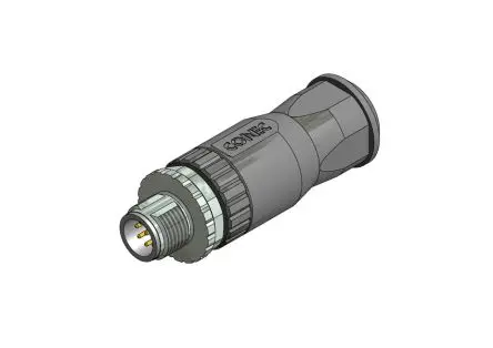 Produktfoto 1 von CONEC 43 20 mm M12 Rundsteckverbinder Buchse 8-polig Stecker 2A Schraubanschlussklemme IP67