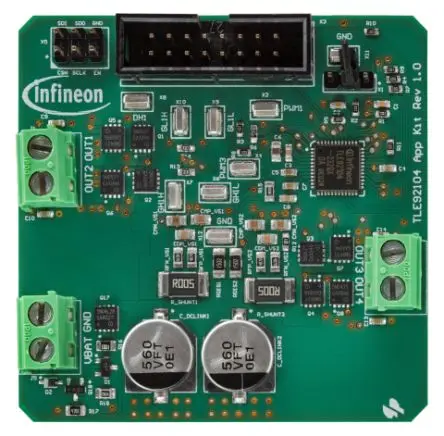 Produktfoto 1 von Infineon TLE92104-232QX Evaluierungsplatine, Evaluierungsboard für Multi MOSFET-Treiber-IC TLE92104-131QX/TLE9210-232QX