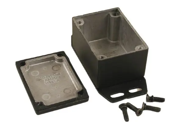 Produktfoto 1 von Hammond 1590HF; Gehäuse; Aluminiumdruckguss; Schwarz Geflanscht IP65 Breite 38 mm Höhe 33 mm Länge 53 mm