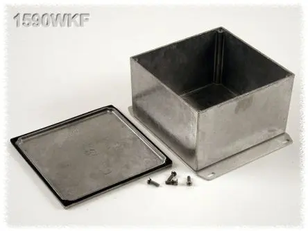 Produktfoto 1 von Hammond 1590; Gehäuse; Aluminiumdruckguss; Natur, Schwarz Geflanscht IP65 Breite 125 mm Höhe 81 mm Länge 125 mm