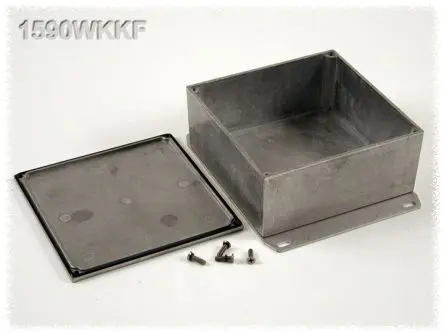 Produktfoto 1 von Hammond 1590; Gehäuse; Aluminiumdruckguss; Schwarz Geflanscht IP65 Breite 125 mm Höhe 59 mm Länge 125 mm
