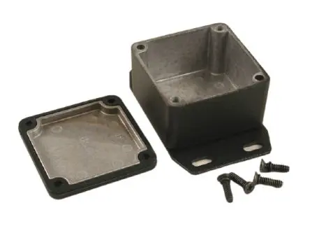 Produktfoto 1 von Hammond 1590LBF; Gehäuse; Aluminiumdruckguss; Schwarz Geflanscht IP65 Breite 51 mm Höhe 31 mm Länge 51 mm