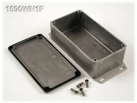 Produktfoto 1 von Hammond 1590; Gehäuse; Aluminiumdruckguss; Schwarz Geflanscht IP65 Breite 66 mm Höhe 42 mm Länge 121 mm