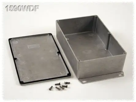 Produktfoto 1 von Hammond 1590; Gehäuse; Aluminiumdruckguss; Schwarz Geflanscht IP65 Breite 120 mm Höhe 58 mm Länge 188 mm
