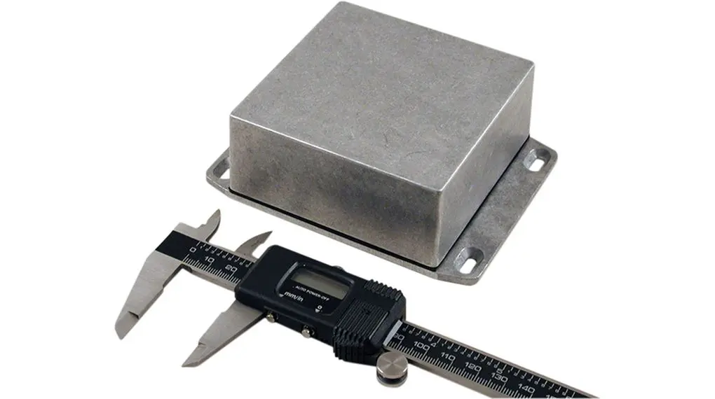 Produktfoto 1 von Hammond 1590; Gehäuse; Aluminiumdruckguss; Schwarz Geflanscht IP65 Breite 92 mm Höhe 42 mm Länge 123 mm