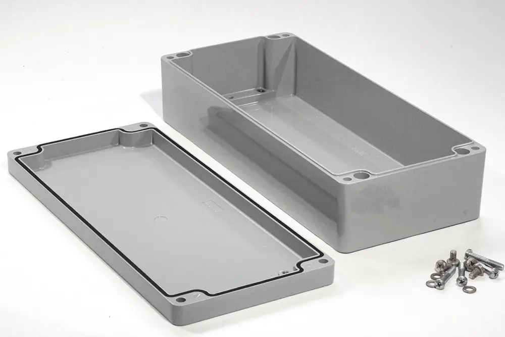 Produktfoto 1 von Hammond 1590Z166; Gehäuse; Aluminiumdruckguss; Grau; IK08 IP65 Breite 160 mm Höhe 90 mm Länge 360 mm