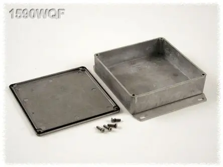 Produktfoto 1 von Hammond 1590; Gehäuse; Aluminiumdruckguss; Schwarz Geflanscht IP65 Breite 120 mm Höhe 36 mm Länge 120 mm