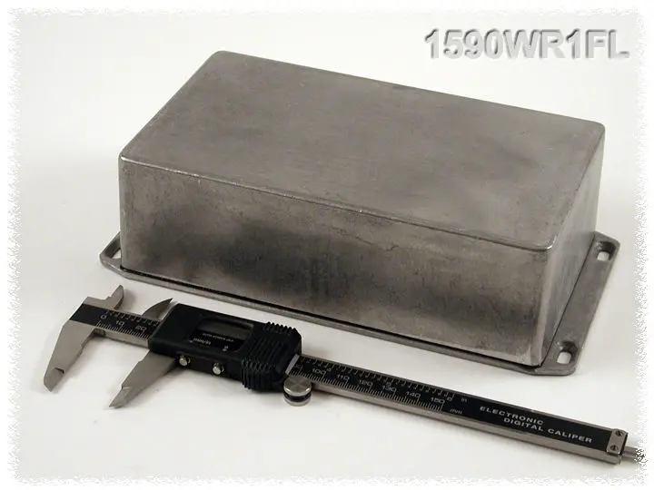 Produktfoto 1 von Hammond 1590; Gehäuse; Aluminiumdruckguss; Schwarz Geflanscht IP65 Breite 112 mm Höhe 61 mm Länge 217 mm