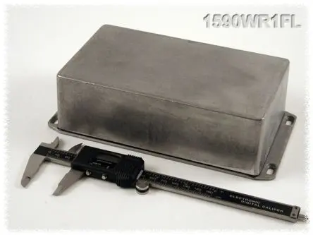 Produktfoto 1 von Hammond 1590; Gehäuse; Aluminiumdruckguss; Schwarz Geflanscht IP65 Breite 112 mm Höhe 61 mm Länge 217 mm