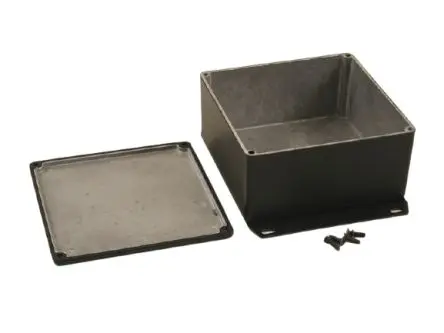 Produktfoto 1 von Hammond 1590; Gehäuse; Aluminiumdruckguss; Natur, Schwarz Geflanscht IP65 Breite 120 mm Höhe 61 mm Länge 120 mm