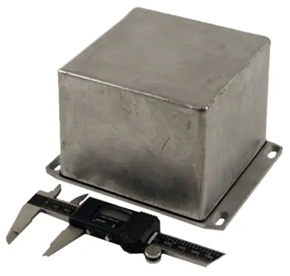 Produktfoto 1 von Hammond 1590; Gehäuse; Aluminiumdruckguss; Schwarz Geflanscht IP65 Breite 120 mm Höhe 94 mm Länge 150 mm