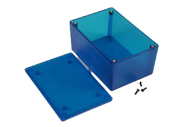 Produktfoto 1 von Hammond 1591XX; Universalgehäuse; ABS; Blau transparent IP54 Breite 81 mm Höhe 56 mm Länge 122 mm