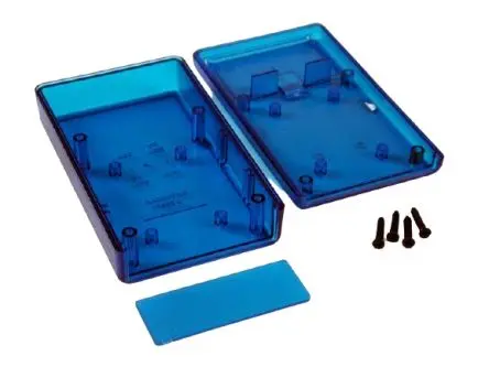 Produktfoto 1 von Hammond, Schalengehäuse, Blau transparent, ABS, IP54 28 mm, 112 mm, 66 mm, 1593