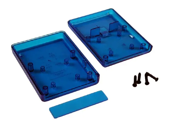 Produktfoto 1 von Hammond, Schalengehäuse, Blau transparent, ABS, IP54 21 mm, 91 mm, 66 mm, 1593