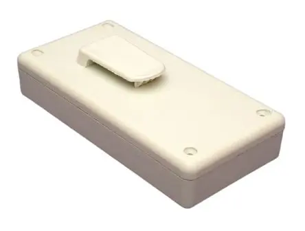 Produktfoto 1 von Hammond Tragbares Gehäuse, ABS, 65 mm Eingebautes Batteriefach, 130 mm, H. 25 mm, Grau, IP54