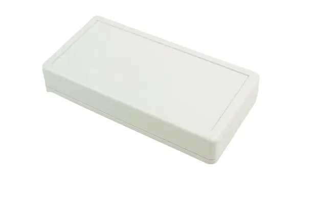 Produktfoto 1 von Hammond Tragbares Gehäuse, ABS, 65 mm Eingebautes Batteriefach, 130 mm, H. 25 mm, Grau, IP54