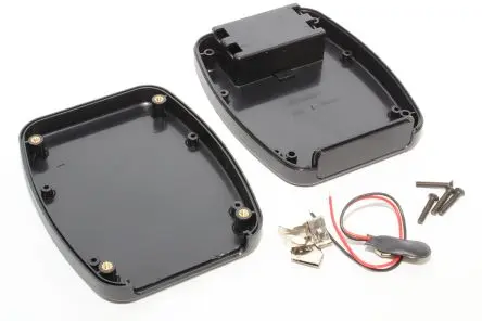 Produktfoto 1 von Hammond Tragbares Gehäuse, ABS, 95 mm Eingebautes Batteriefach, 120 mm, H. 27 mm, Schwarz, IP54