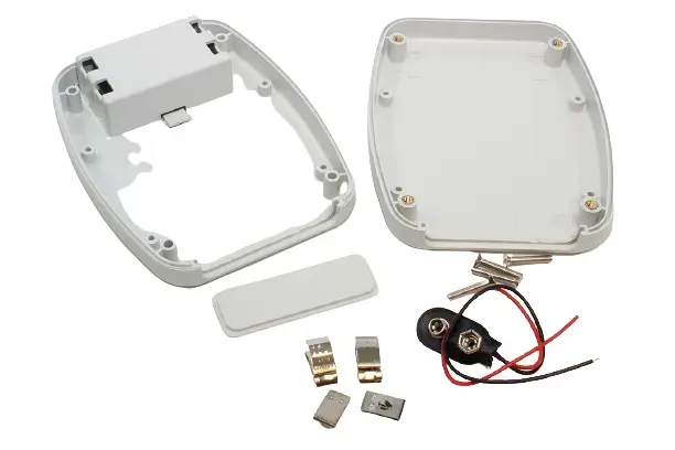 Produktfoto 1 von Hammond Tragbares Gehäuse, ABS, 95 mm Eingebautes Batteriefach, 120 mm, H. 27 mm, Grau, IP54