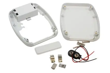 Produktfoto 1 von Hammond Tragbares Gehäuse, ABS, 95 mm Eingebautes Batteriefach, 120 mm, H. 27 mm, Grau, IP54