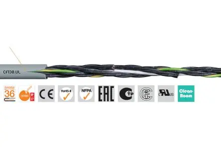 Produktfoto 1 von Igus Chainflex CF130.UL Steuerkabel, 5-adrig 1mm² 17 AWG Grau Ungeschirmt, 100 m, Polyvinylchlorid
