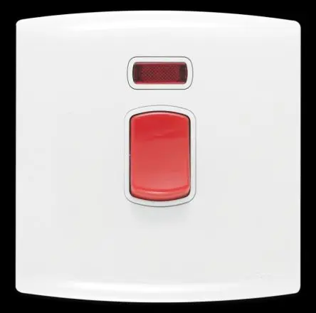 Produktfoto 1 von Contactum Wippschalter Lichtschalter 1-teilig, 2-polig, 1 Wege Weiß IP2X 45A, Polycarbonat