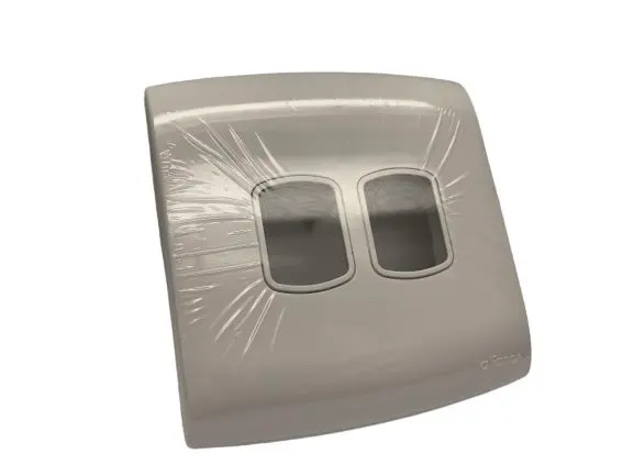 Produktfoto 1 von Contactum Alfanar Lichtschalterabdeckung Weiß Polycarbonat 2 Ausbrüche H. 91 mm B. 87 mm