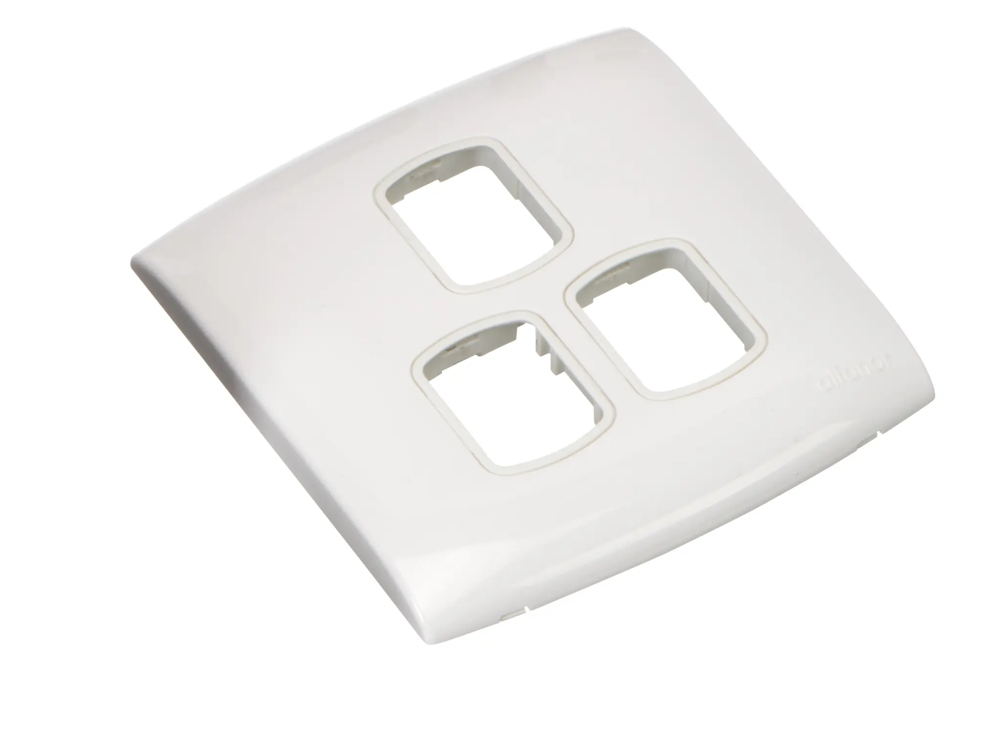 Produktfoto 1 von Contactum Alfanar Lichtschalterabdeckung Weiß Polycarbonat 3 Ausbrüche H. 91 mm B. 87 mm