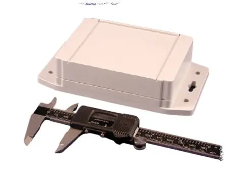 Produktfoto 1 von Hammond 1555F; Gehäuse; ABS; Hellgrau Geflanscht IP66 Breite 91.4 mm Höhe 37.3 mm Länge 119.4 mm