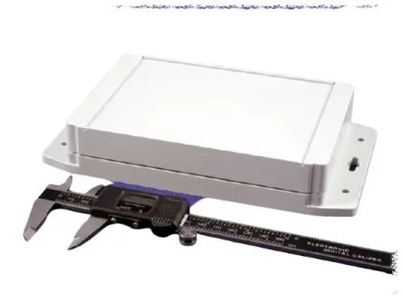Produktfoto 1 von Hammond 1555F; Gehäuse; ABS; Hellgrau Geflanscht IP66 Breite 119.4 mm Höhe 37.3 mm Länge 180.3 mm