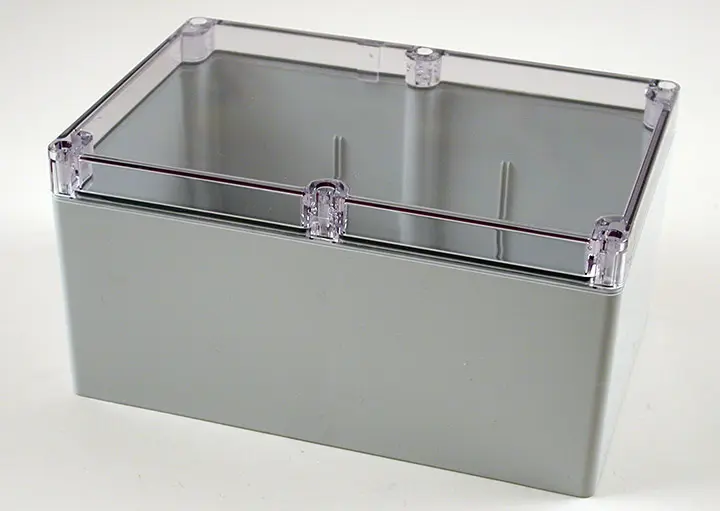 Hammond 1554; Gehäuse; Polycarbonat; Hellgrau IP68 Breite 160 mm Höhe 119.4 mm Länge 238.8 mm