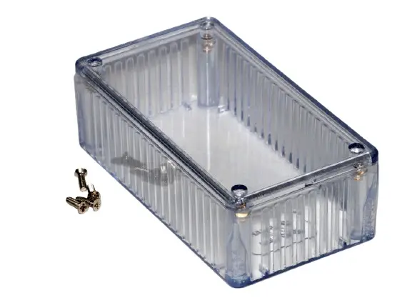 Produktfoto 1 von Hammond 1591T; Gehäuse; Transluzentes Polycarbonat; Infrarotrot, Eisblau, Klar Geflanscht IP54 Breite 65 mm Höhe 40 mm