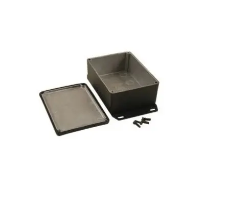 Produktfoto 1 von Hammond 1590; Gehäuse; Aluminiumdruckguss; Schwarz Geflanscht IP65 Breite 82 mm Höhe 44 mm Länge 110 mm