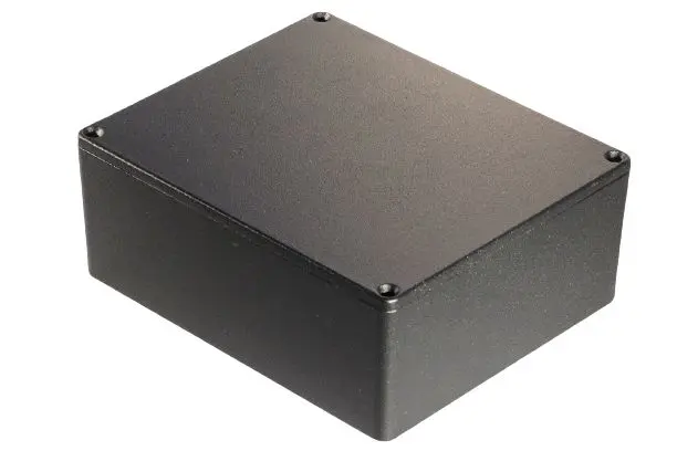 Hammond 1590; Gehäuse; Aluminiumdruckguss; Schwarz IP54 Breite 121 mm Höhe 56 mm Länge 145 mm
