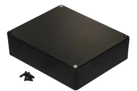 Produktfoto 1 von Hammond 1590; Gehäuse; Aluminiumdruckguss; Schwarz IP54 Breite 121 mm Höhe 39 mm Länge 145 mm
