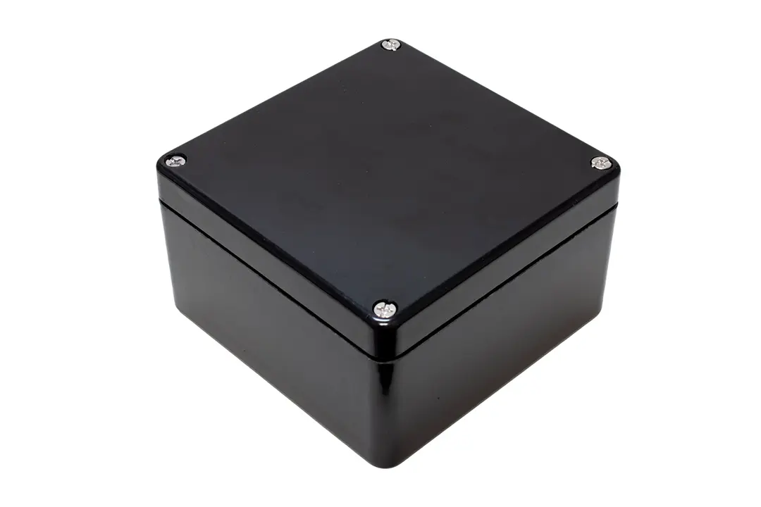 Produktfoto 1 von Hammond 1590ZGRPBK; Gehäuse; GF Polyester; Schwarz; IK09 IP66 Breite 160 mm Höhe 90 mm Länge 160 mm