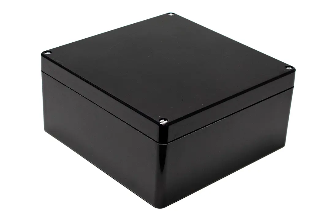 Produktfoto 1 von Hammond 1590ZGRPBK; Gehäuse; GF Polyester; Schwarz; IK09 IP66 Breite 251 mm Höhe 120 mm Länge 255 mm