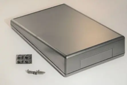 Produktfoto 1 von Hammond 1599T ABS-Kunststoff Pultgehäuse Geneigte Front, Schwarz, 220 mm 41 mm, 140 mm