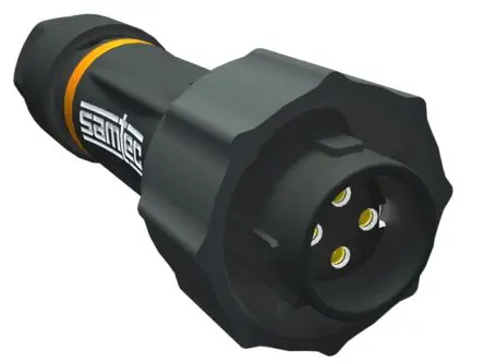 Produktfoto 1 von Samtec AccliMate 12 mm M12 Rundsteckverbinder Stecker 5-polig Buchse 5A Kabel IP68