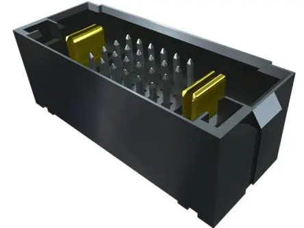 Produktfoto 1 von Samtec MPTC Leiterplattenleiste gewinkelt, 26-polig / 4-reihig, Raster 5 mm Raster gewinkelt, Platine-Platine, Ummantelt