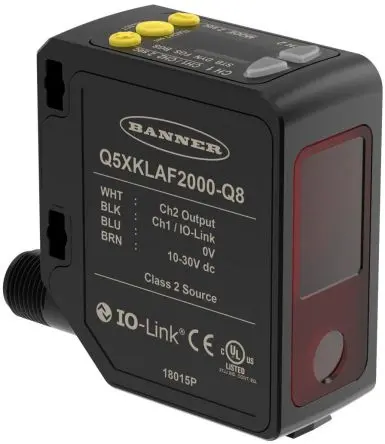 Produktfoto 1 von Banner Q5X Rechteckig Optischer Sensor, Durchgangsstrahl, PNP/NPN Ausgang, Schraube