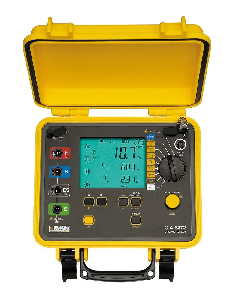 Produktfoto 1 von Chauvin Arnoux CA 6472 LCD Erdungsprüfgerät CAT IV 50 V, bis 100kΩ