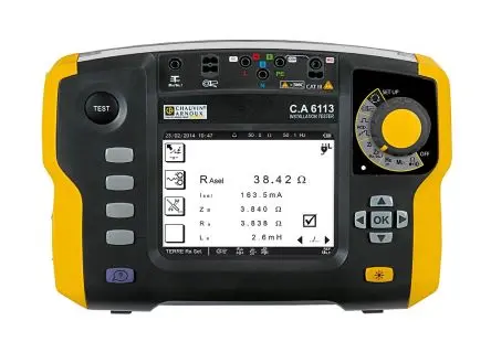 Produktfoto 1 von Chauvin Arnoux Multifunktionsprüfgerät Leitung zur Erdung Automatischer FI Test Ohne Auslösung 1000V FI Rampentest 1000V