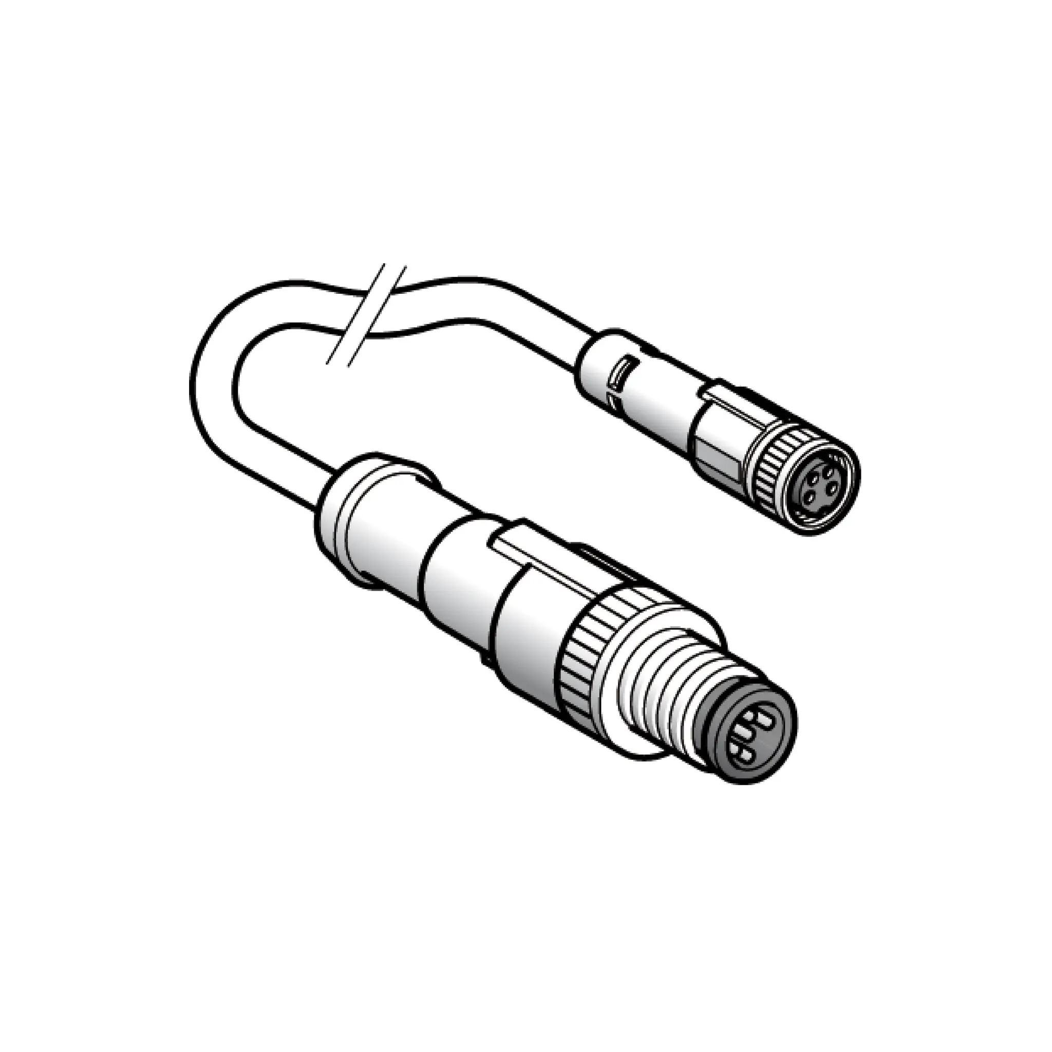 Produktfoto 1 von Telemecanique XZ, 3-polig Sensor-Betätigungselementkabel, Gerade Stecker 3 / Gerade Buchse, Länge 2 m
