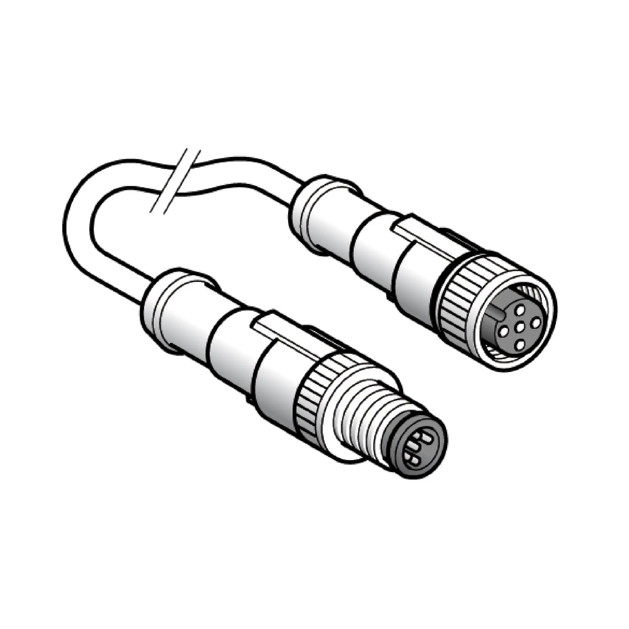 Produktfoto 1 von Telemecanique XZ, 3-polig Sensor-Betätigungselementkabel, Gerade Stecker 3 / Gerade Buchse, Länge 2 m