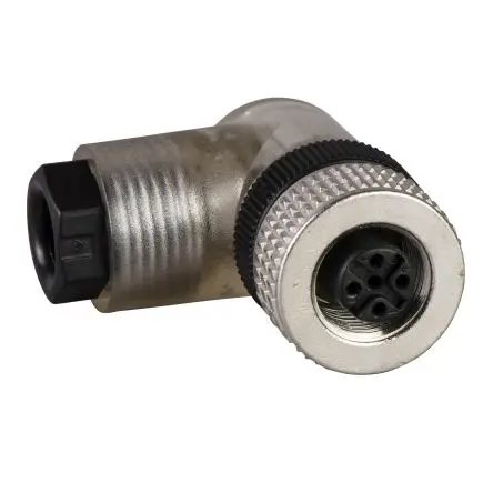 Produktfoto 1 von Telemecanique Sensors XZCC 6 mm M12 Rundsteckverbinder Buchse 4-polig Buchse 3A Kabel IP67
