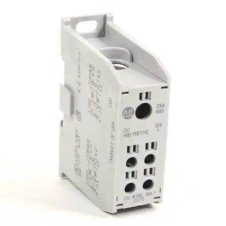 Produktfoto 1 von Allen Bradley Verteilerblock 4-polig / 600V 200A, Aluminium Weiß, IP20