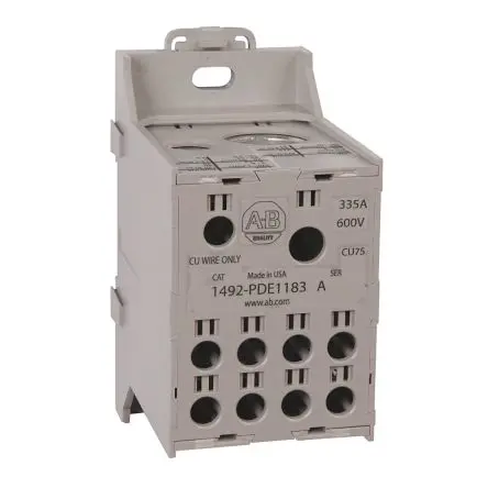 Produktfoto 1 von Allen Bradley Verteilerblock 8-polig / 600V 335A, Aluminium Weiß, IP20
